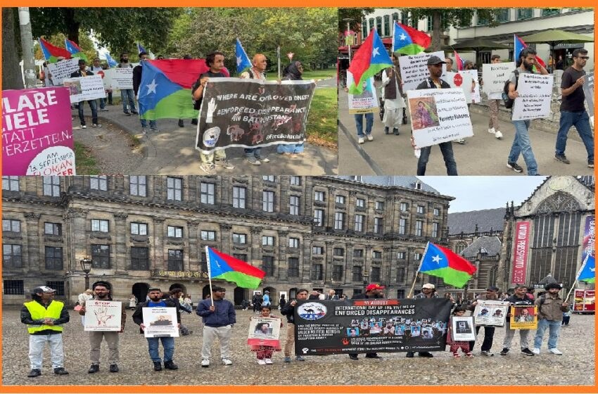 FBM  Holds Protests in Europe Against Enforced Disappearances in Balochistan